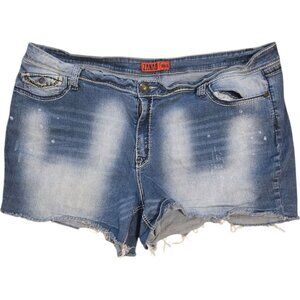 Zanadi Distressed Denim Shorts 28W Frayed Hem Blue Casual Stretch Womans 28
